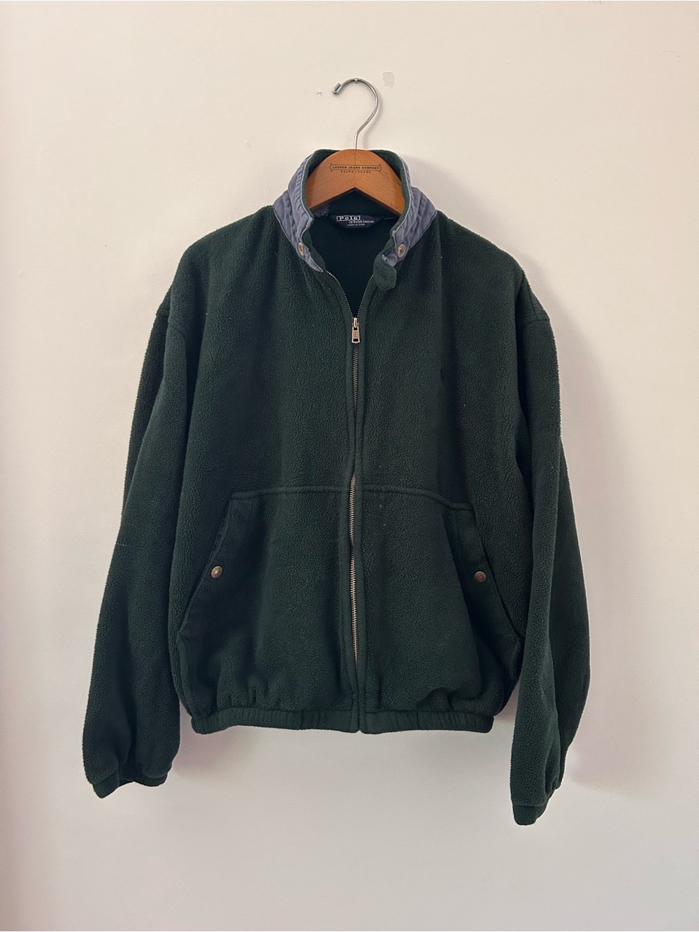 Vintage Polo Ralph Lauren Green Fleece Zip Jacket USA size Medium 90’s